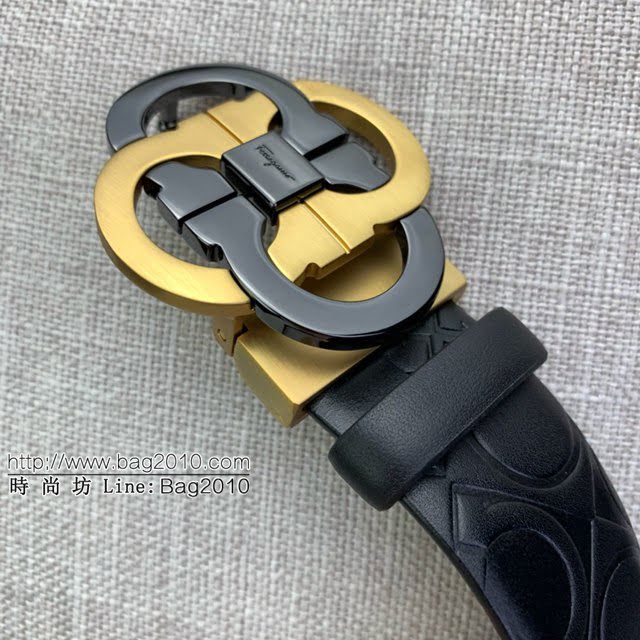 菲拉格慕男士皮帶 Ferragamo雙面牛皮紋理腰帶  jjp1926
